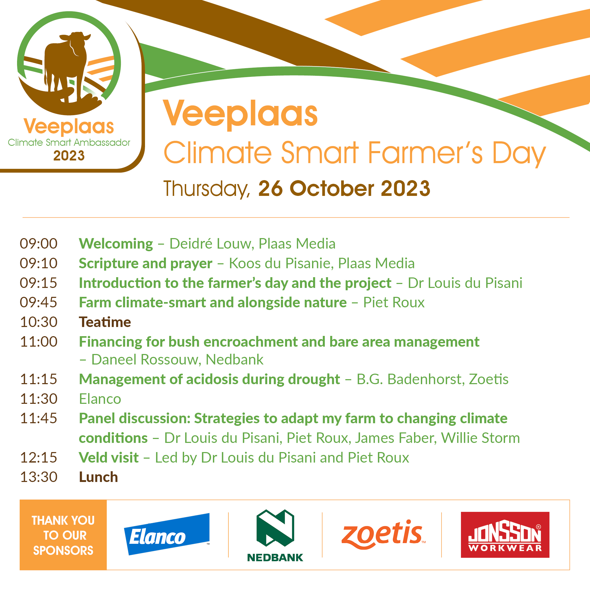 INVITATION and PROGRAMME | for this years winner of the Climate Smart Ambassador’s farmers day | 26 October 2023