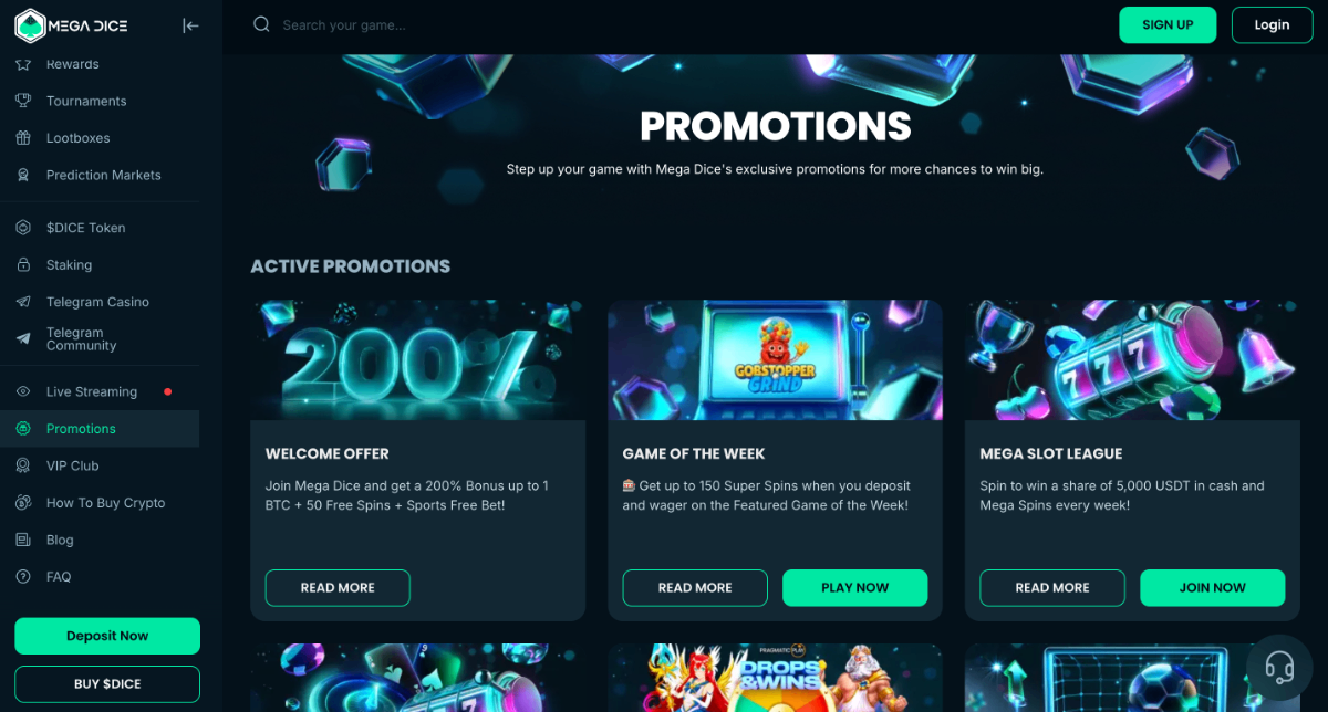Megadice online casino